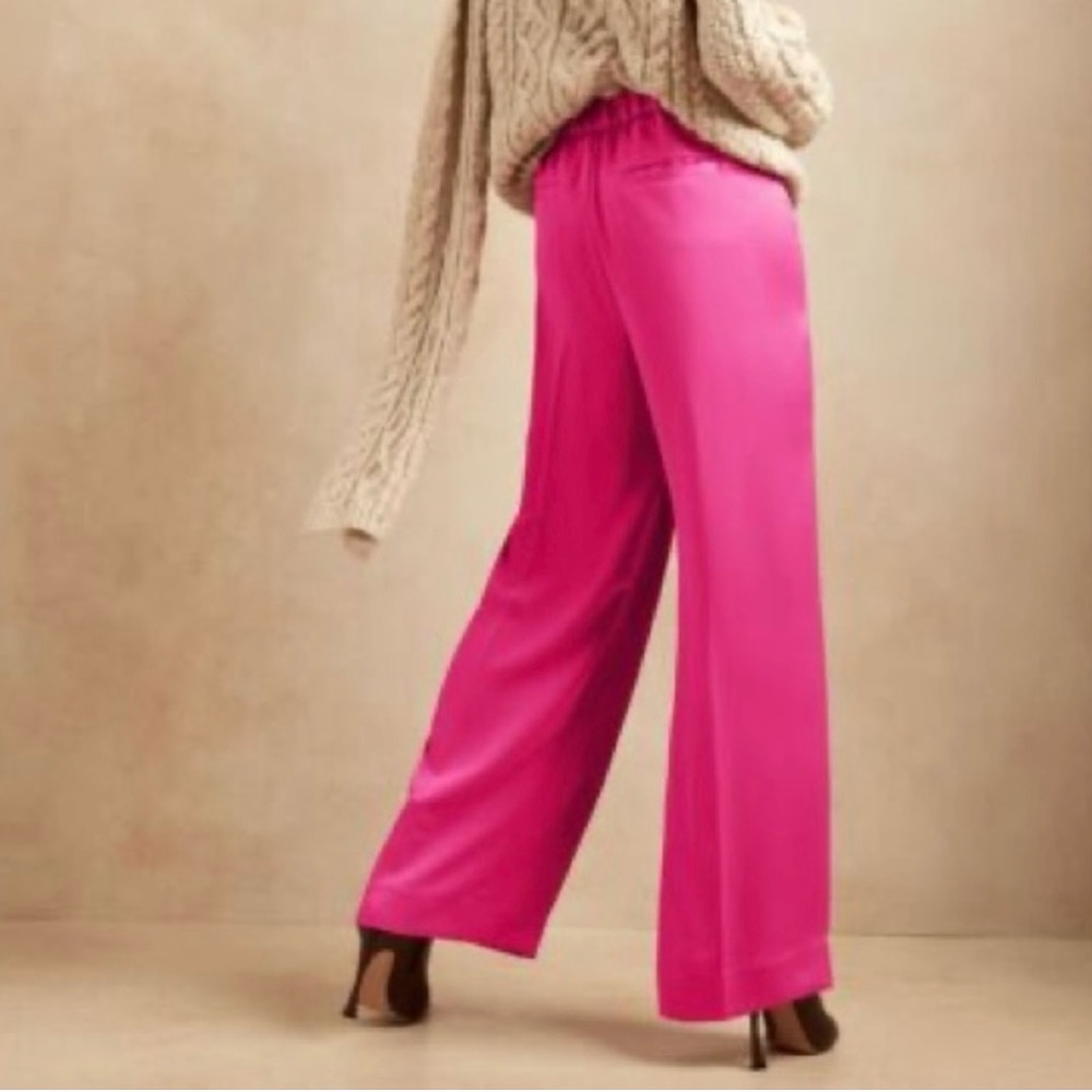 Banana Republic Pink Wide-Leg Pants